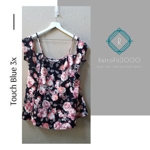Floral off the shoulders top plus size 3x